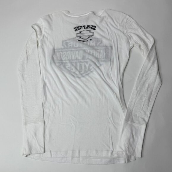 NWOT Harley Davidson Women's Long Sleeve White Slim Fit Tee Large - Picture 7 of 7